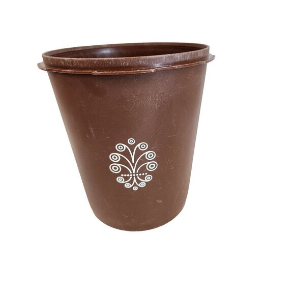 Vintage Brown Tupperware Canister 807-13 No lid Replacement Part, Made in the US - Picture 7 of 14